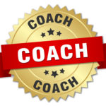 coach 3d gold badge with red ribbon