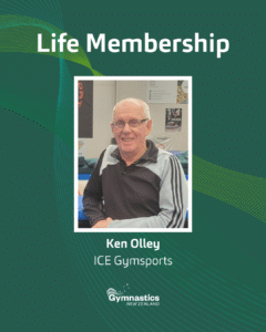 Ken Olley awarded the Gymnastics NZ life membership award