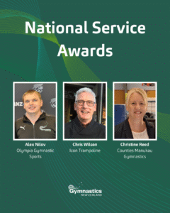 Gymnastics NZ national service award recipients