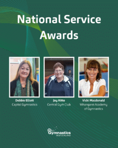 Gymnastics NZ national service award recipients